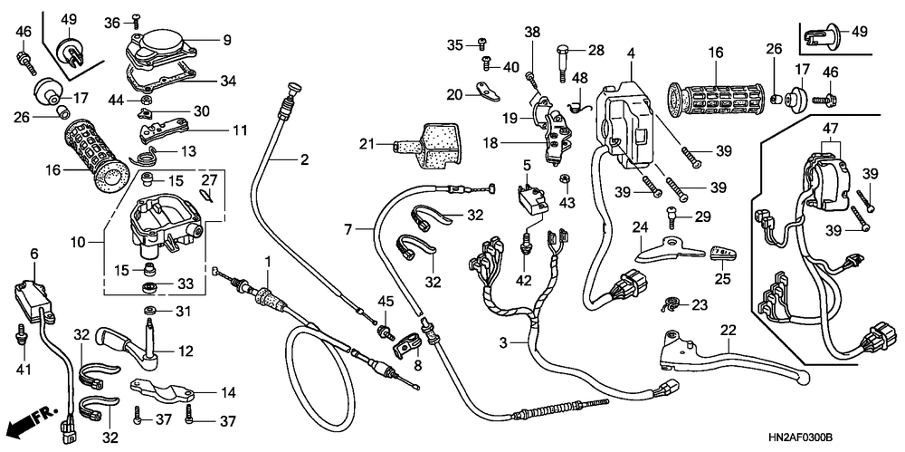 Handle levers & switches& cables