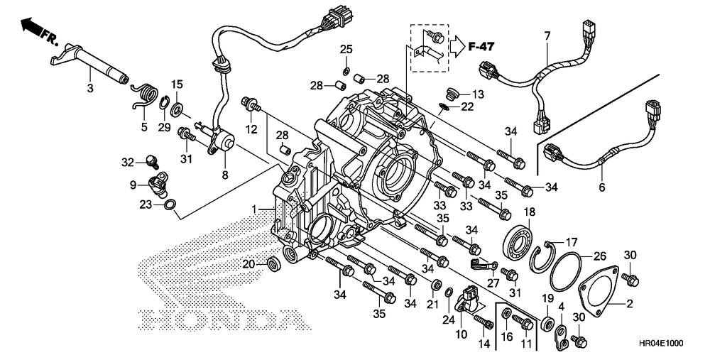 Rear crankcase cover