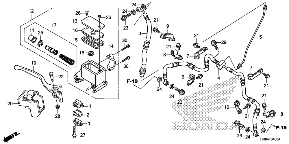 Front brake mastercylinder