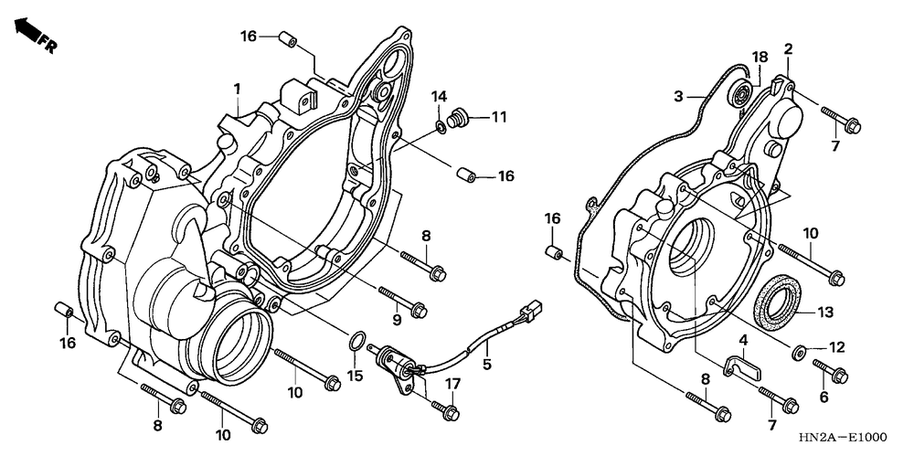 Rear crankcase cover