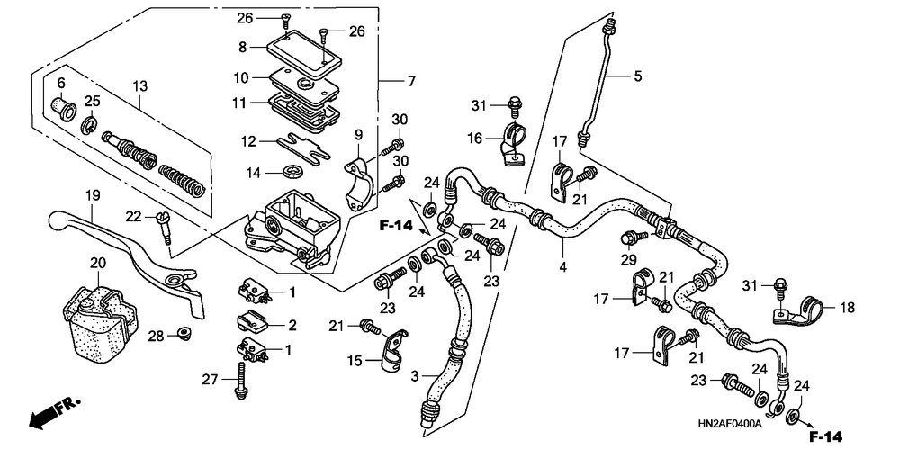 Front brake mastercylinder