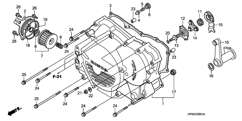 Front crankcase cover(trx500fm)