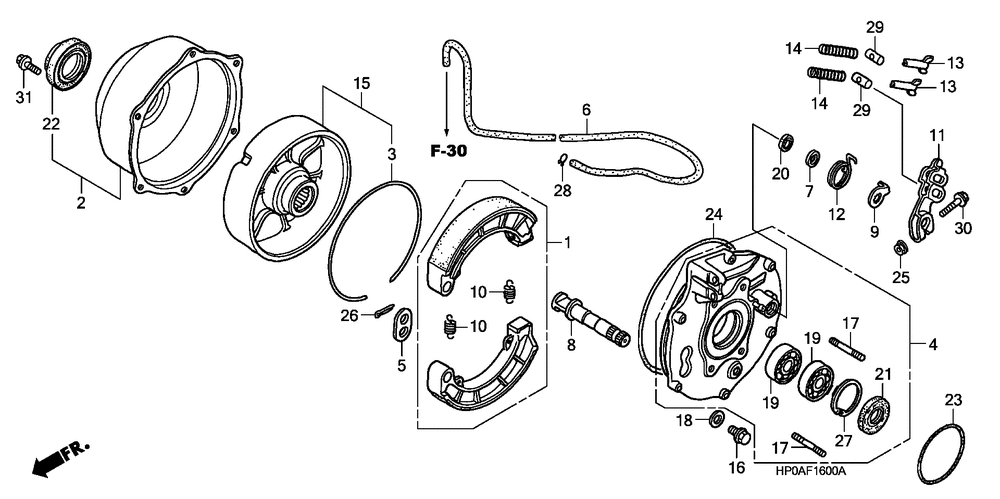 Rear brake panel