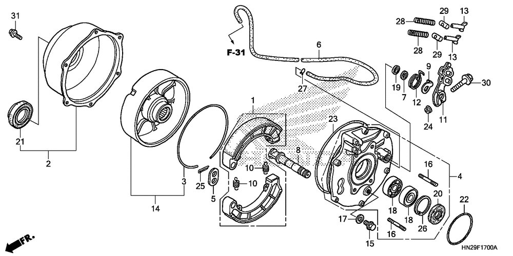 Rear brake panel