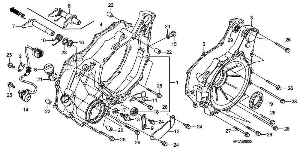 Rear crankcase cover