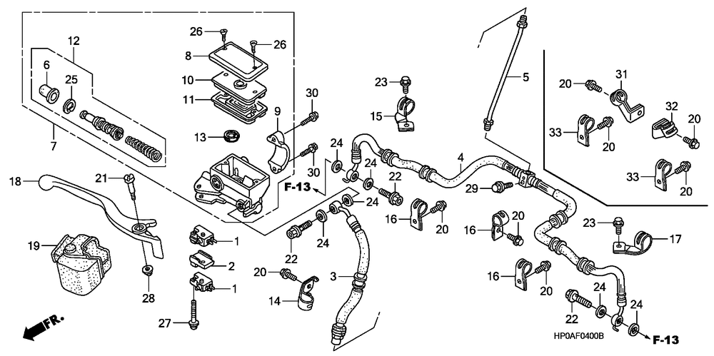 Front brake mastercylinder