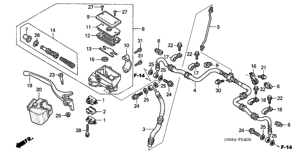 Front brake mastercylinder