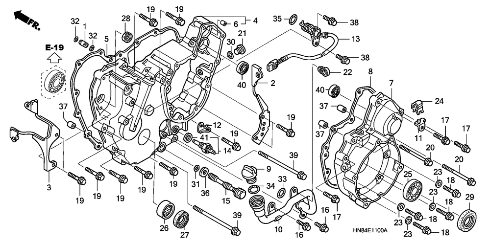 Rear crankcase cover