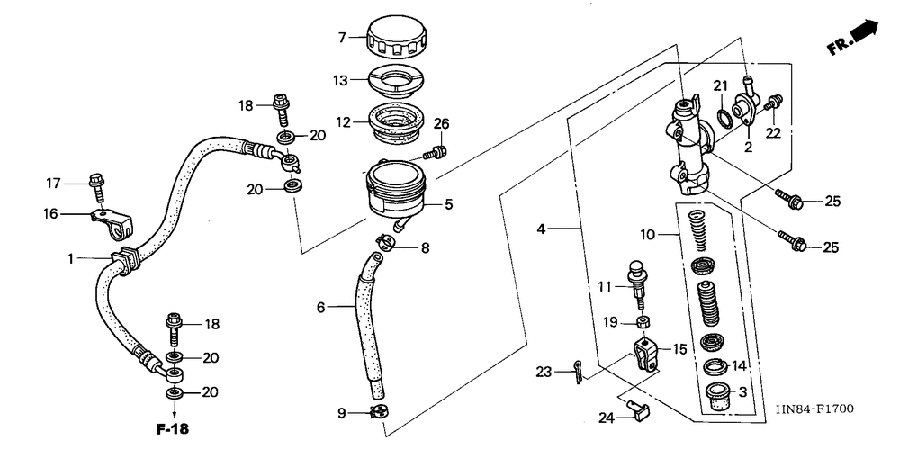 Rear brake mastercylinder