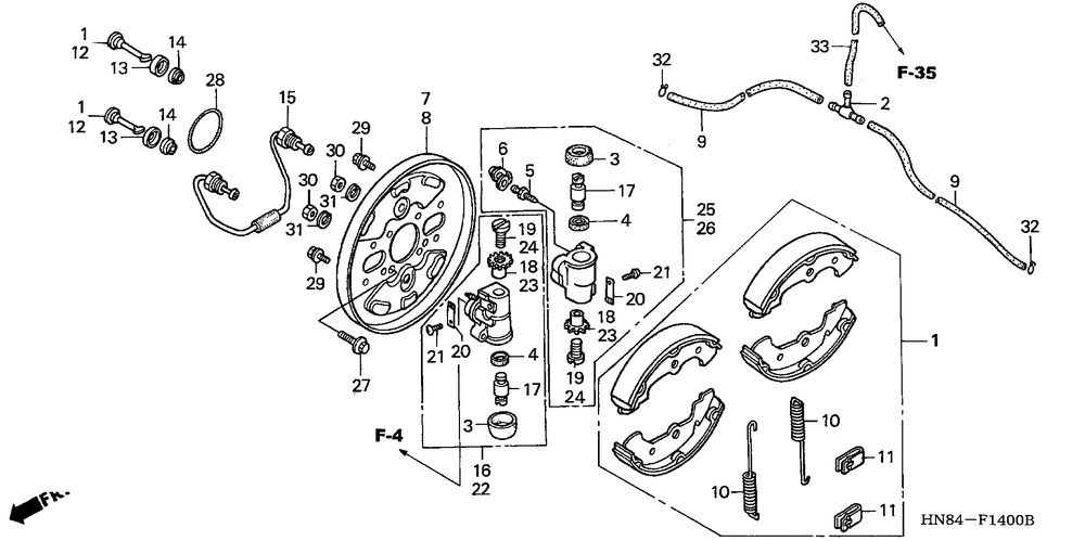 Front brake panel