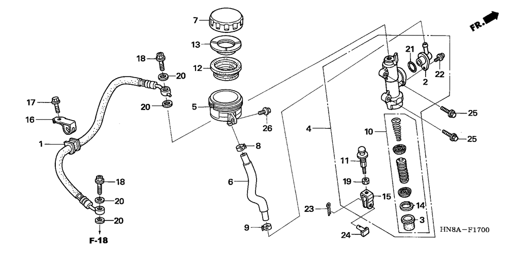 Rear brake mastercylinder