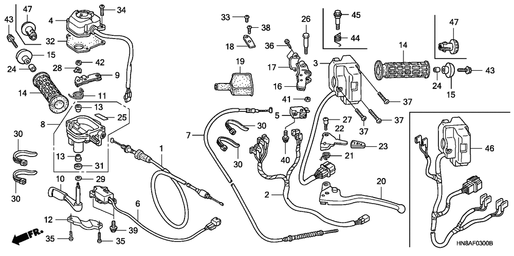 Handle levers & switches& cables