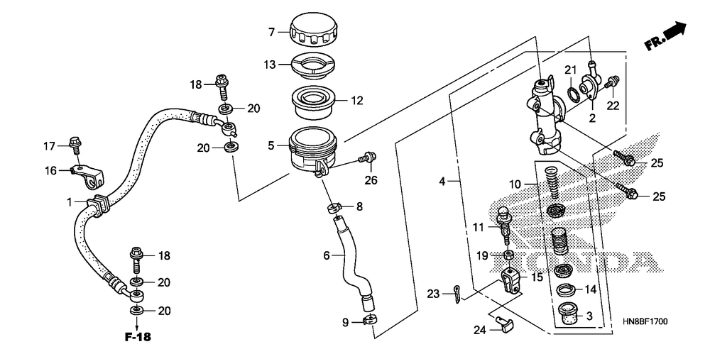 Rear brake mastercylinder