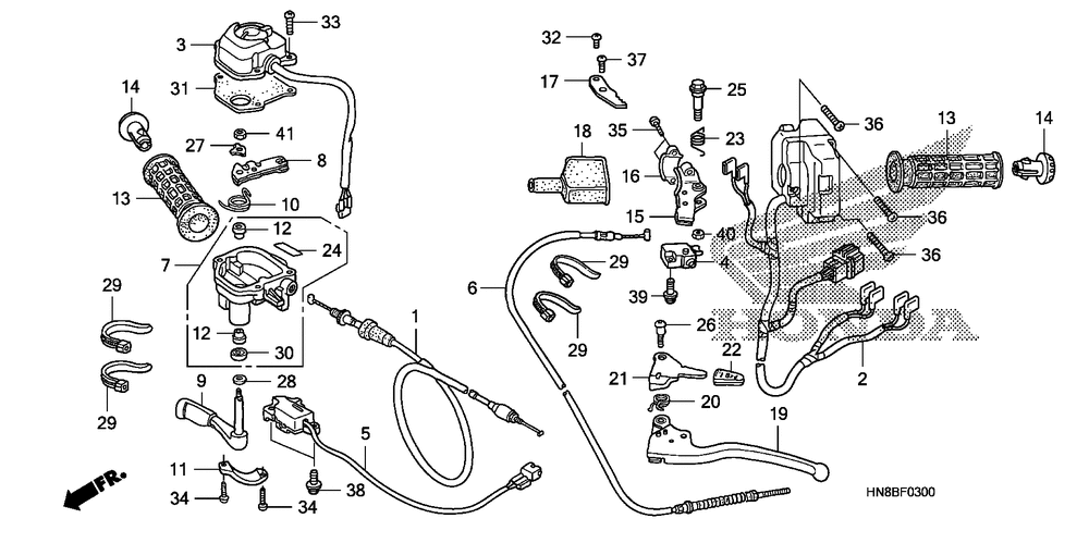 Handle lever & switch & cable