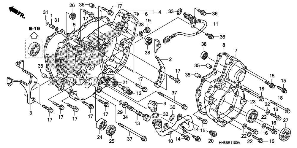 Rear crankcase cover