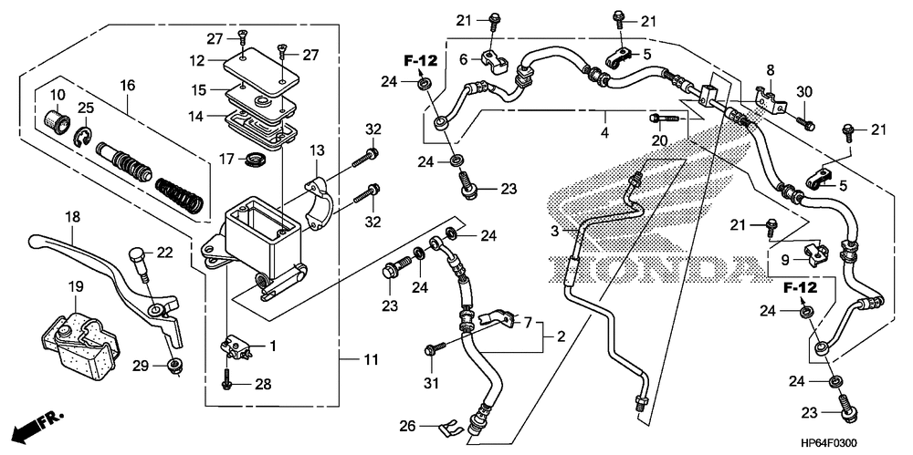 Front brake mastercylinder