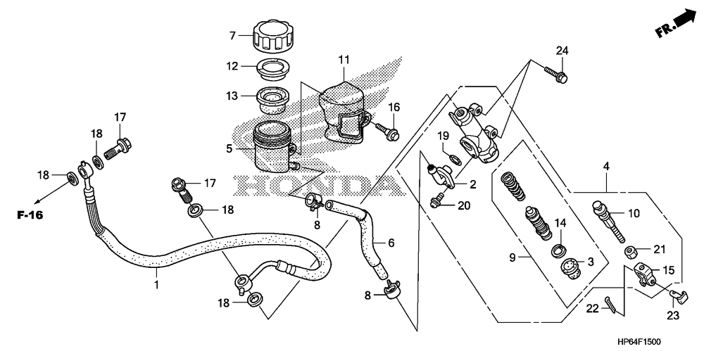 Rear brake mastercylinder