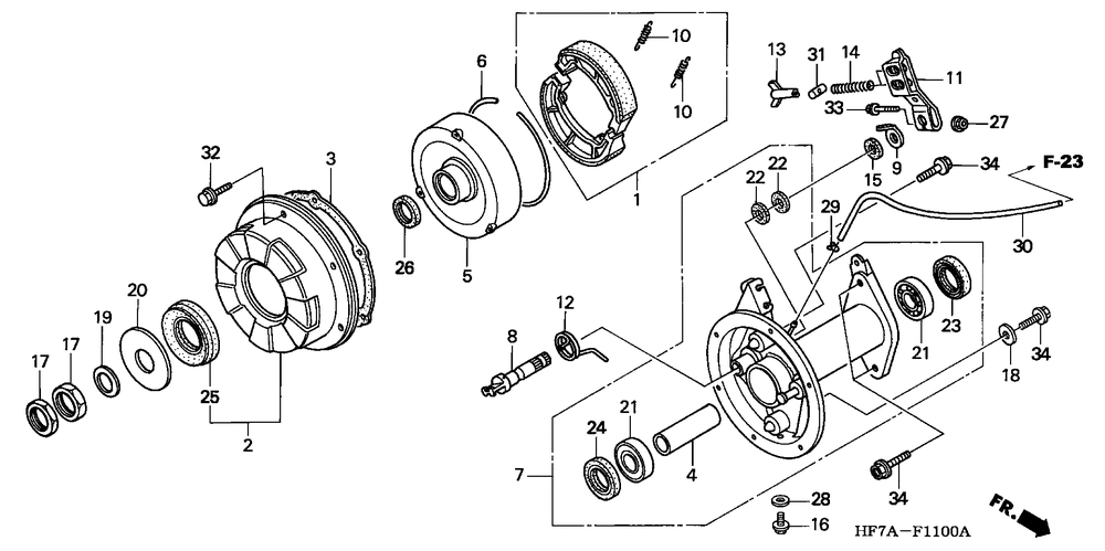 Rear brake drum