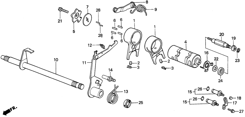 Gearshift drum