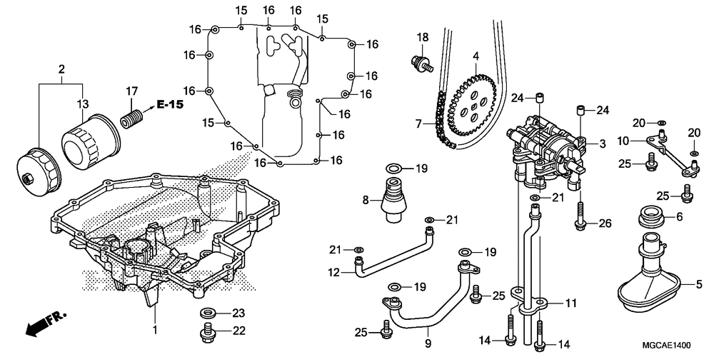 Oil pan & oil pump