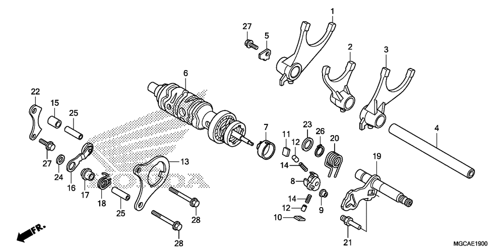 Gearshift drum & gearshift fork