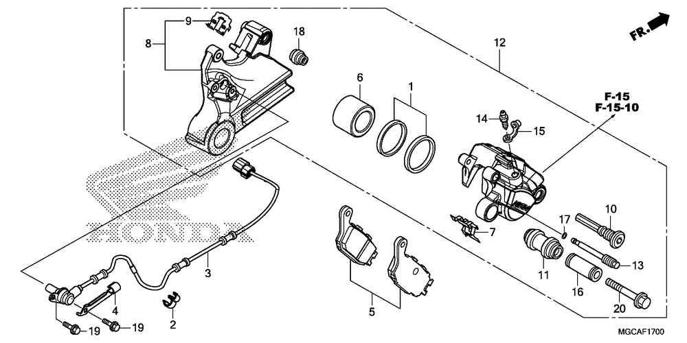 Rear brake caliper