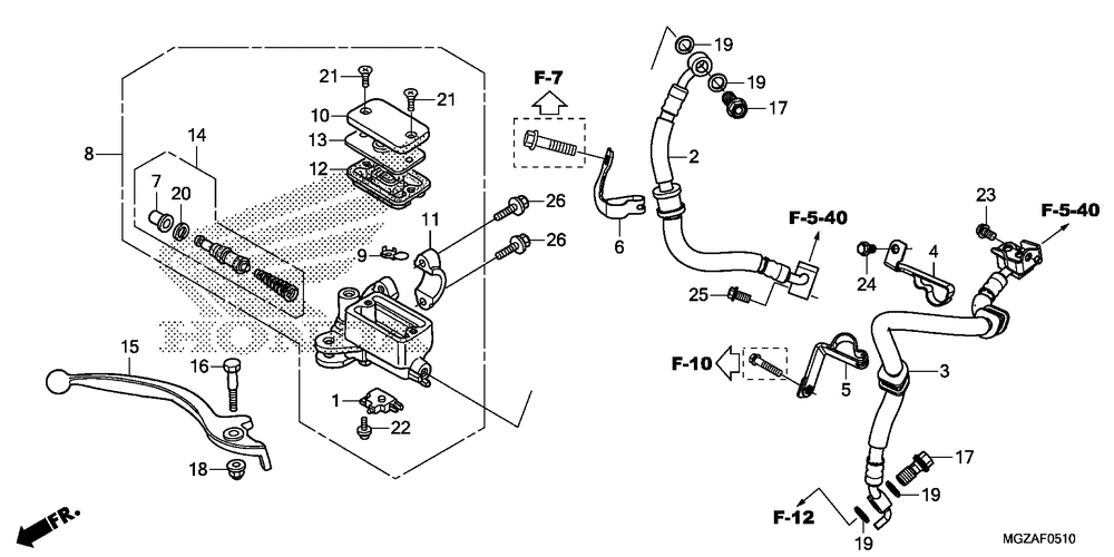 Front brake mastercylinder (abs)