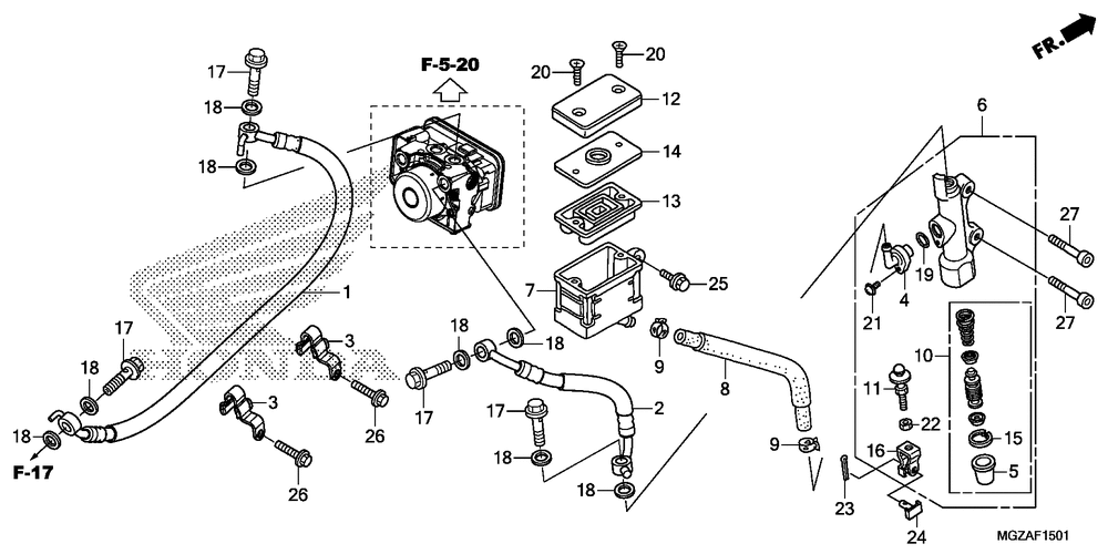 Rear brake mastercylinder (abs)