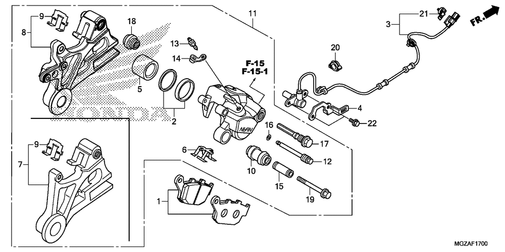 Rear brake caliper