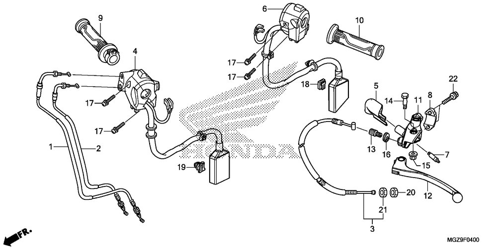 Handle lever & switch & cable