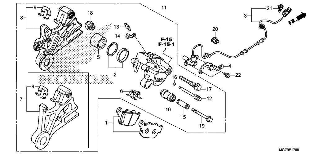 Rear brake caliper