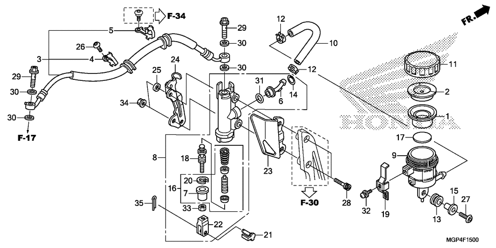 Rear brake mastercylinder (1)