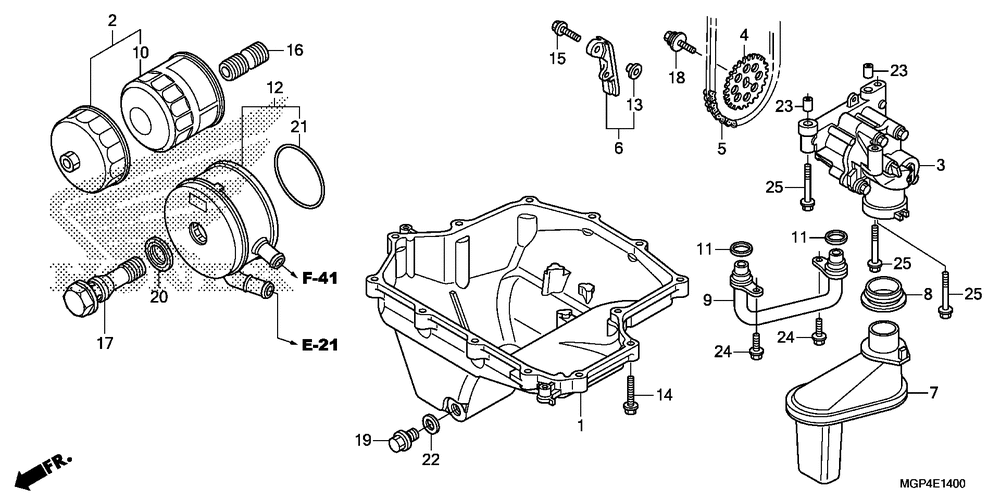 Oil pan & oil pump