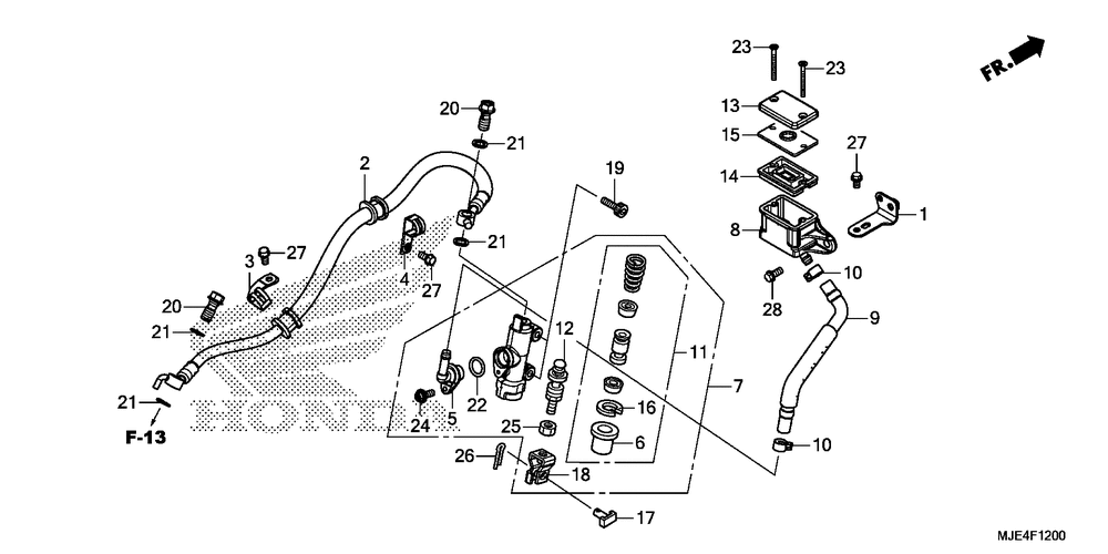 Rear brake mastercylinder (cbr650f)