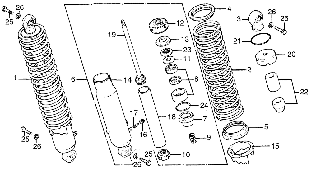 Rear shock absorber 76-77