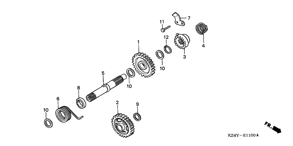 Kick starter spindle