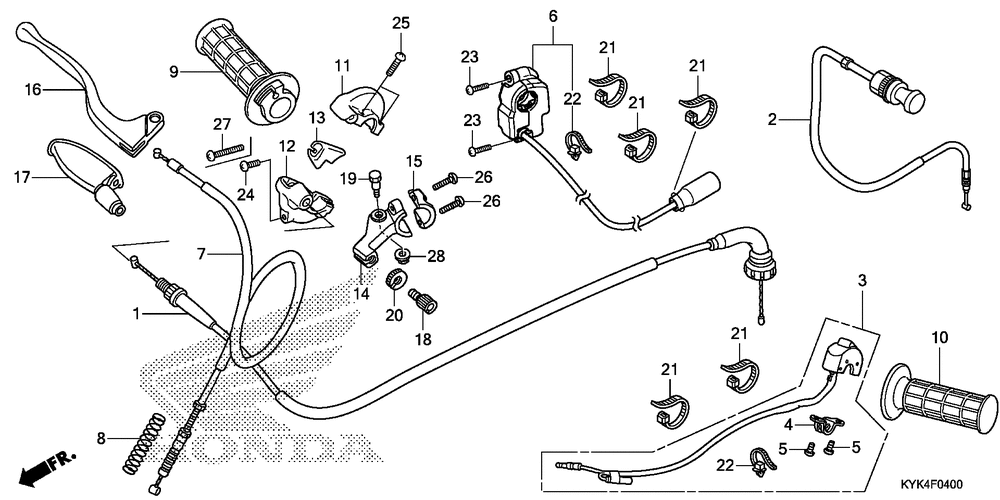 Handle lever & switch & cable