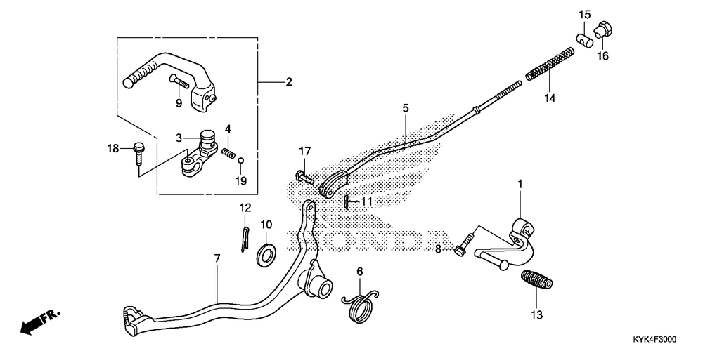 Pedal & kick starter arm