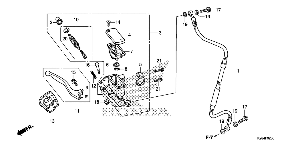 Front brake mastercylinder