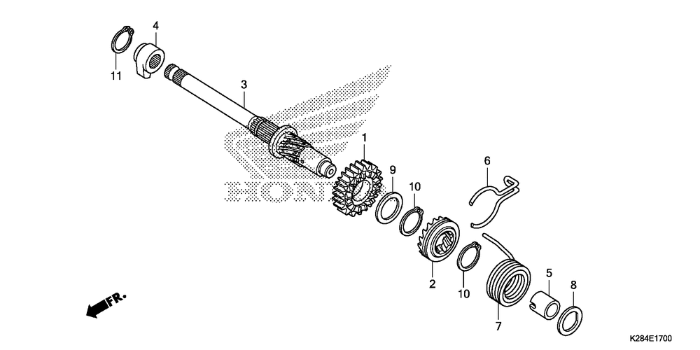 Kick starter spindle