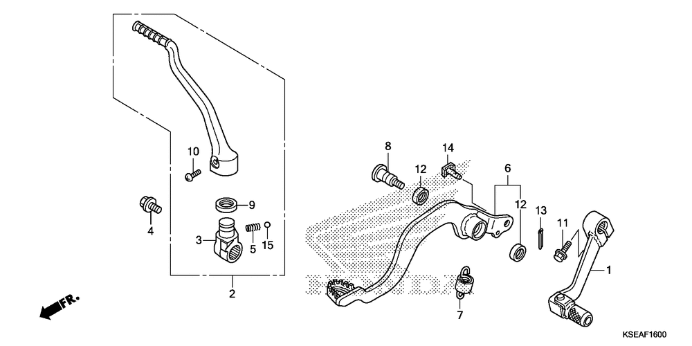 Pedal & kick starter arm