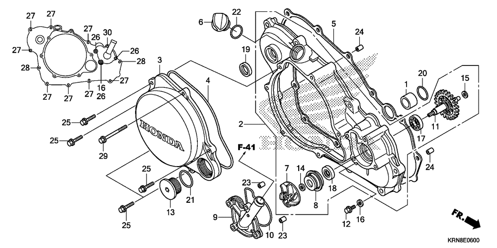 Right crankcase cover& water pump