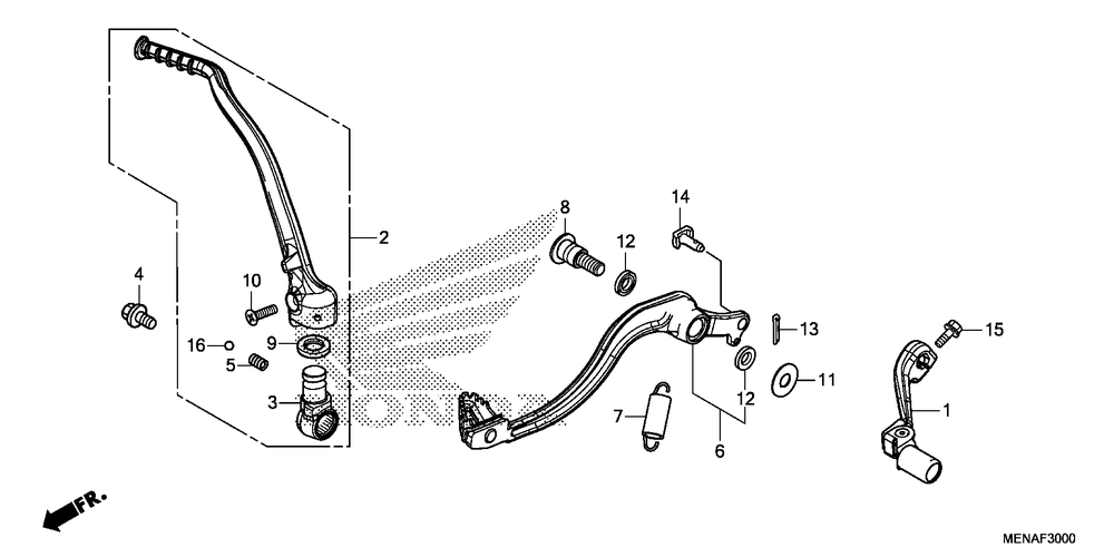 Pedal & kick starter arm