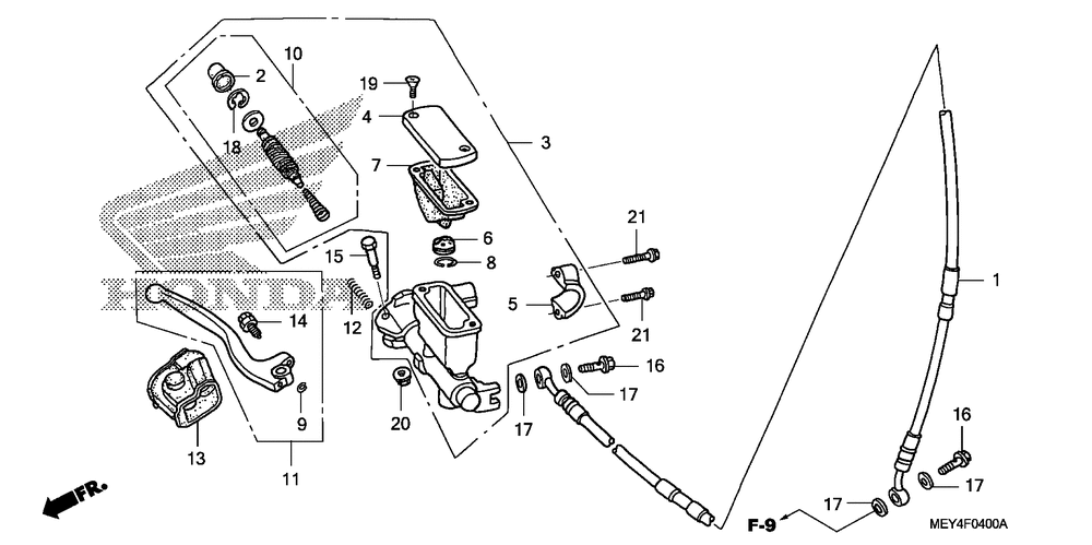 Front brake mastercylinder