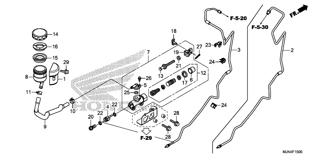 Rear brake mastercylinder