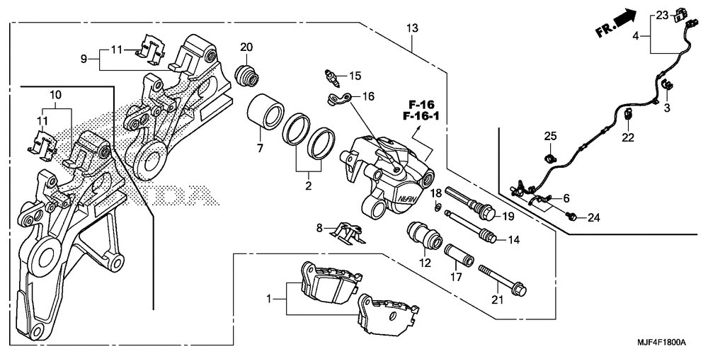 Rear brake caliper