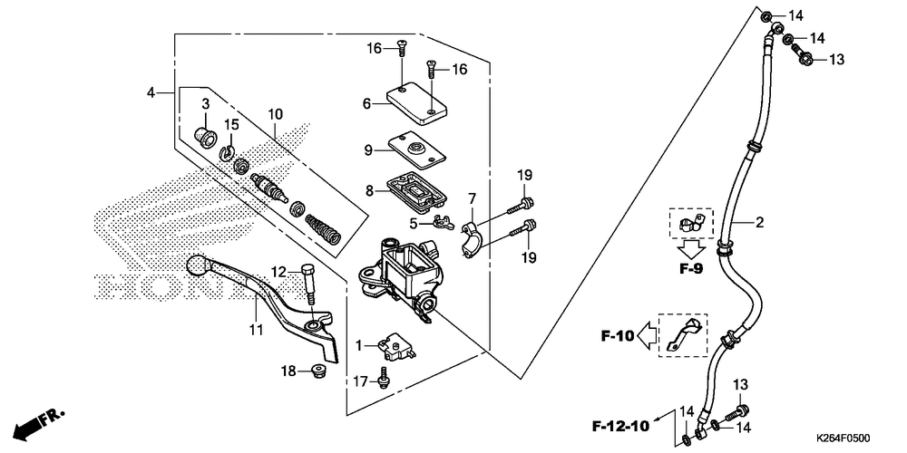 Front brake mastercylinder