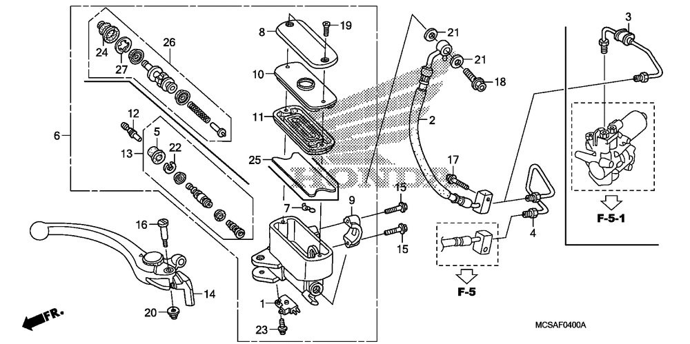 Front brake mastercylinder