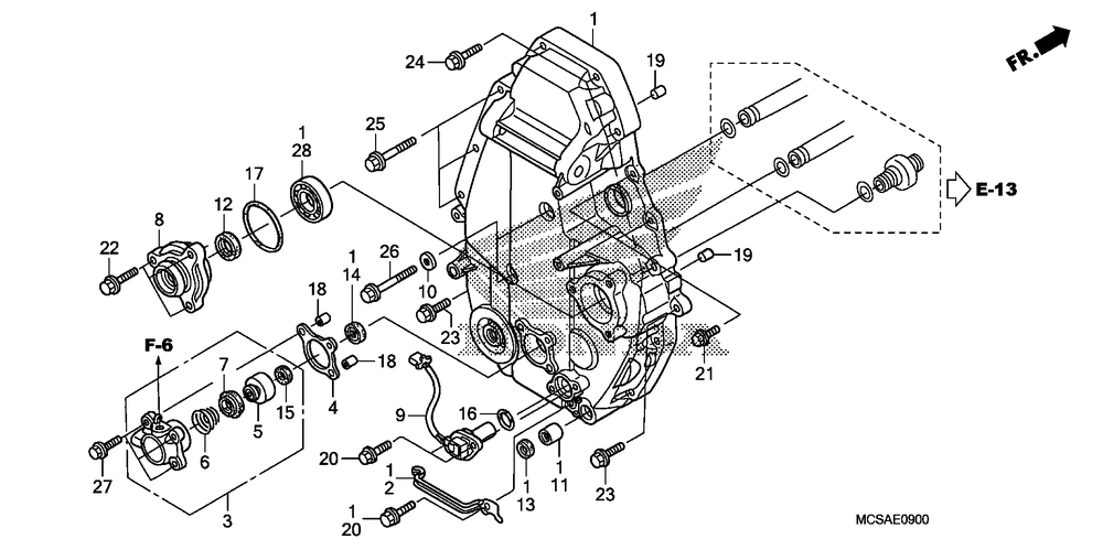 Rear crankcase cover