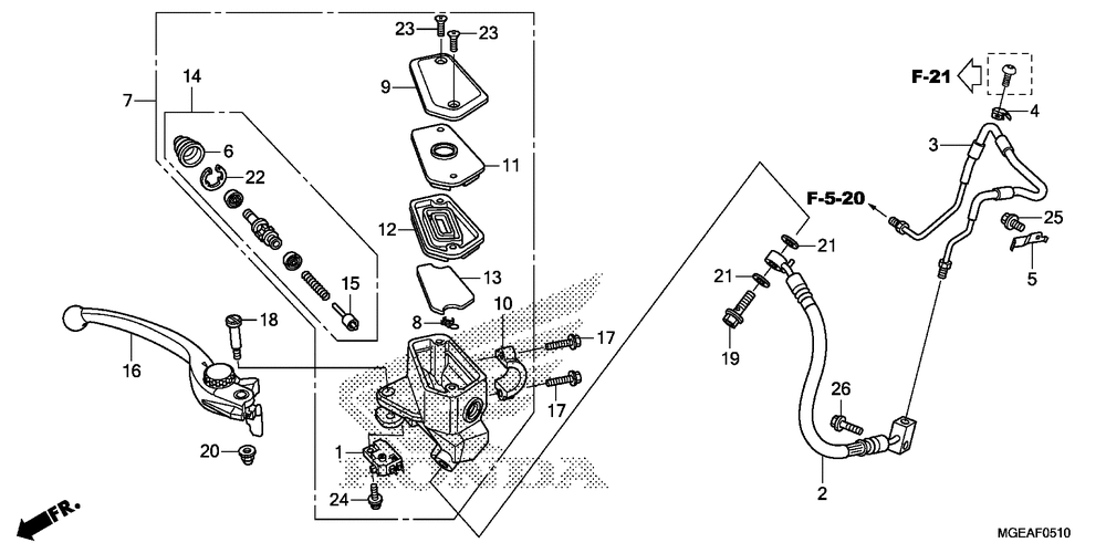 Front brake mastercylinder